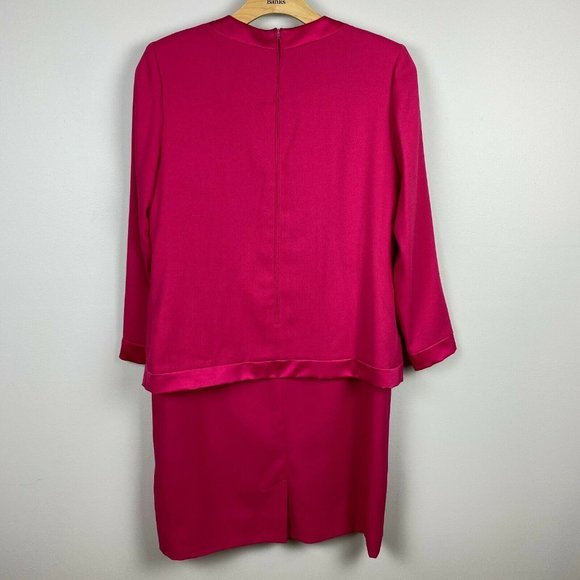 Vintage Henry Lee Dress 12 Pink Layered Look Blazer Long Sleeve Union‎ Label Vtg - Picture 7 of 11